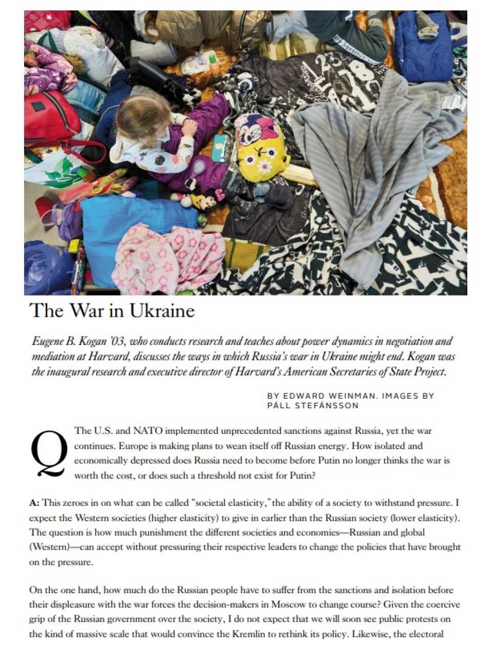 The War in Ukraine. Eugene B. Kogan's Perspective.