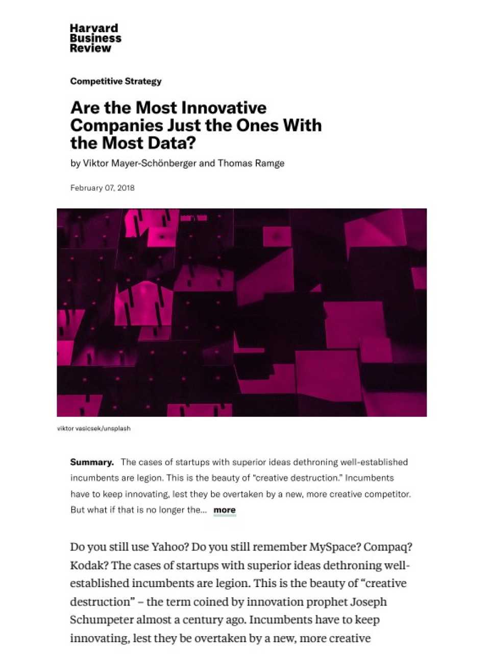 Are the most innovative companies just the ones With the most data?