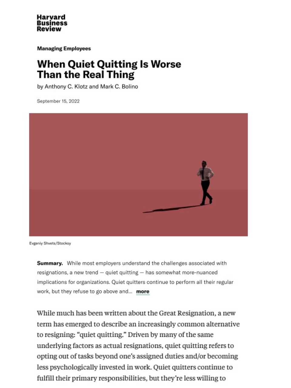 When Quiet Quitting Is Worse Than the Real Thing