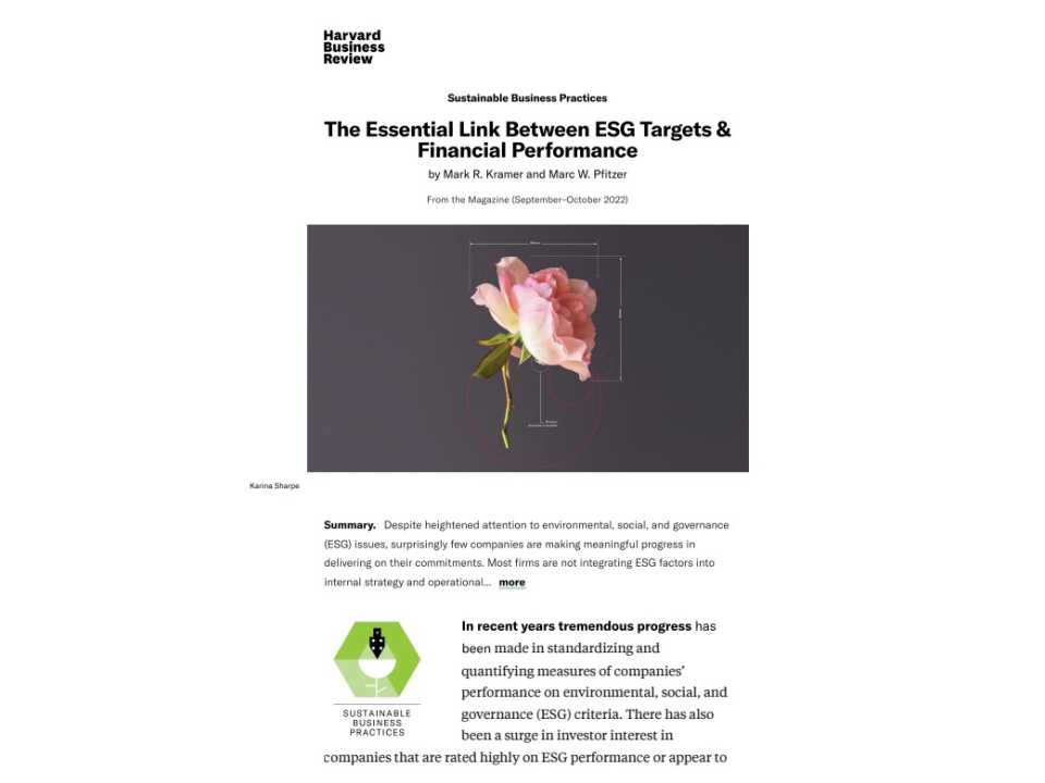The Essential Link Between ESG Targets & Financial Performance it’s key to building a sustainable business model.