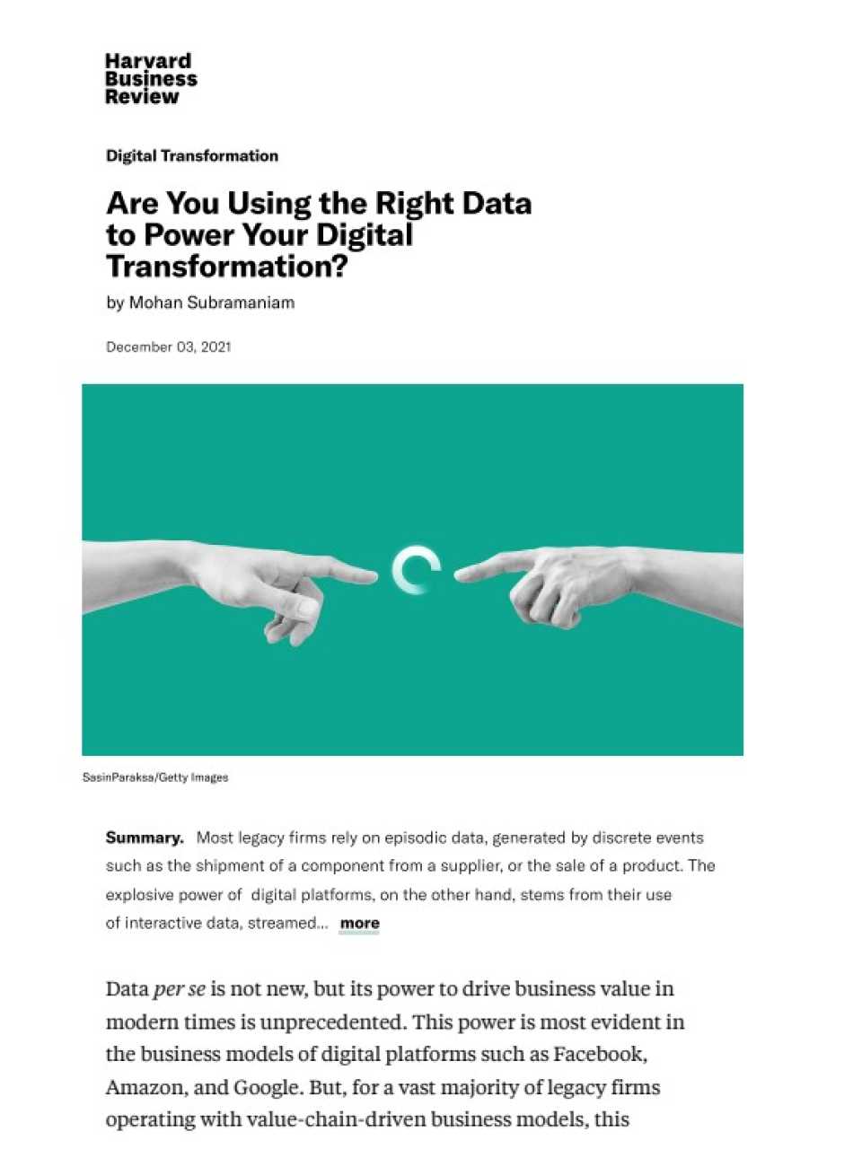 Are You Using the Right Data to Power Your Digital Transformation?