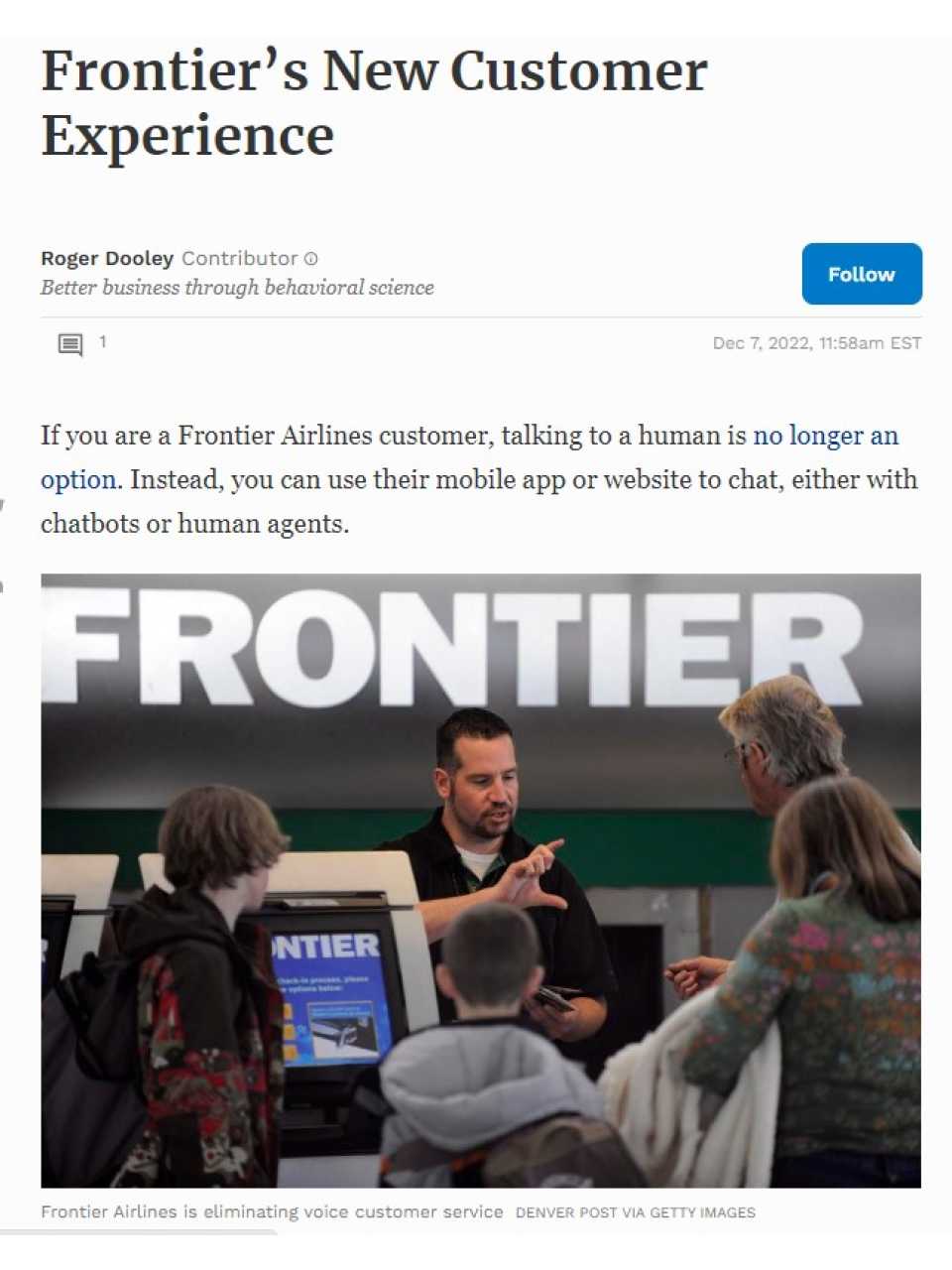 Frontier’s New Customer Experience
