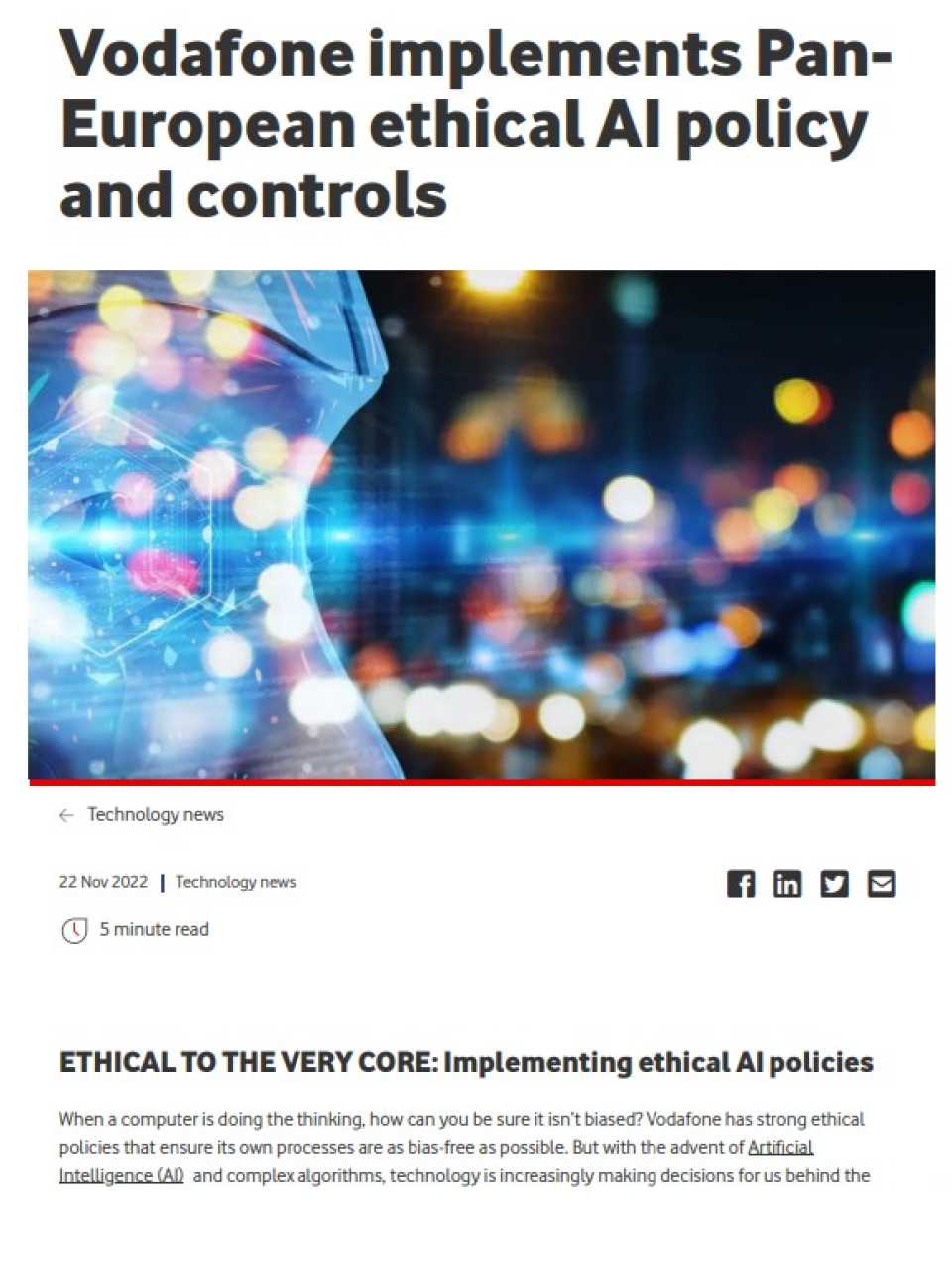 ETHICAL TO THE VERY CORE: Implementing ethical AI policies