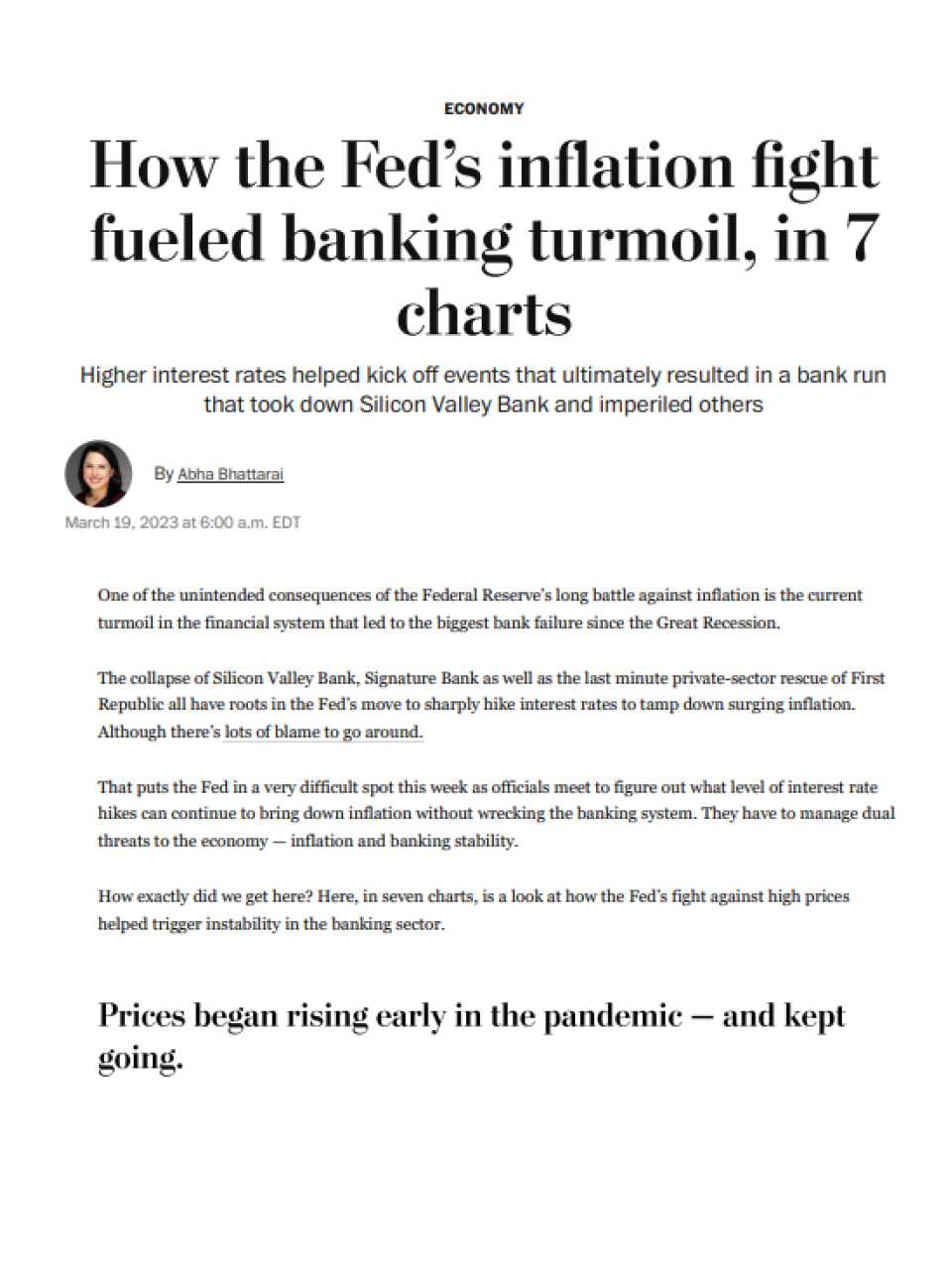 How the Fed’s inflation fight fueled banking turmoil, in 7 charts