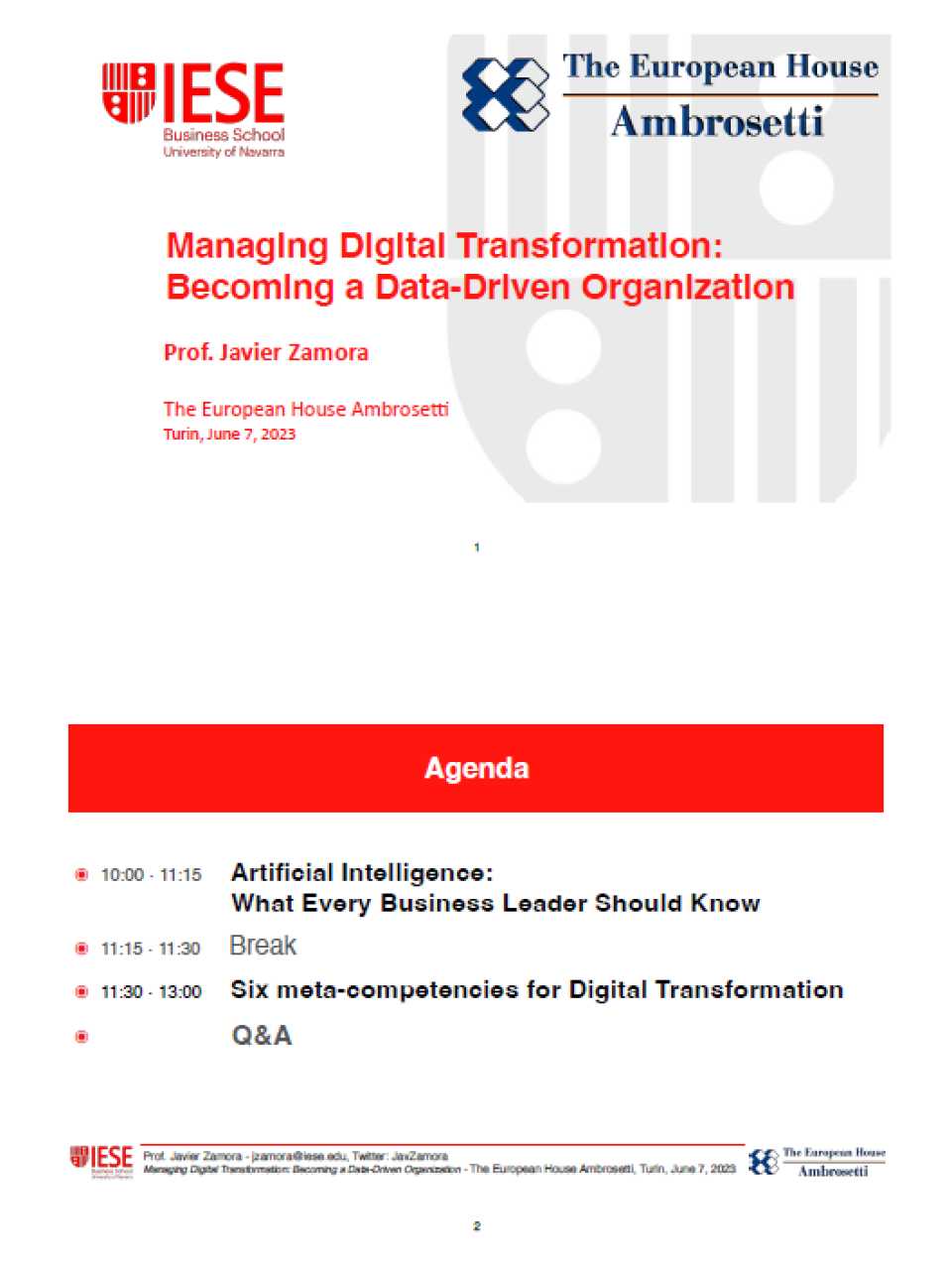 AGGIORNAMENTO PERMANENTEIN PRESENZA
Data-driven organizations: come vincere le sfide dell’Intelligenza Artificiale e della Digital Transformation