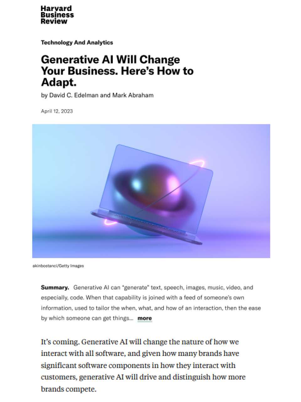 Generative AI Will Change Your Business. Here’s How to Adapt