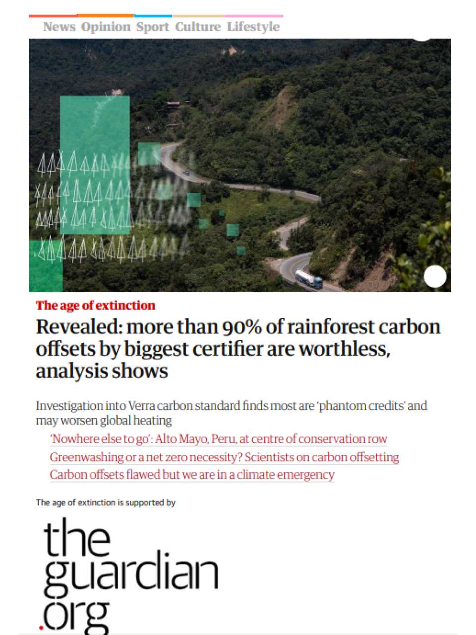 Revealed: more than 90% of rainforest carbon offsets by biggest certifier are worthless, analysis shows