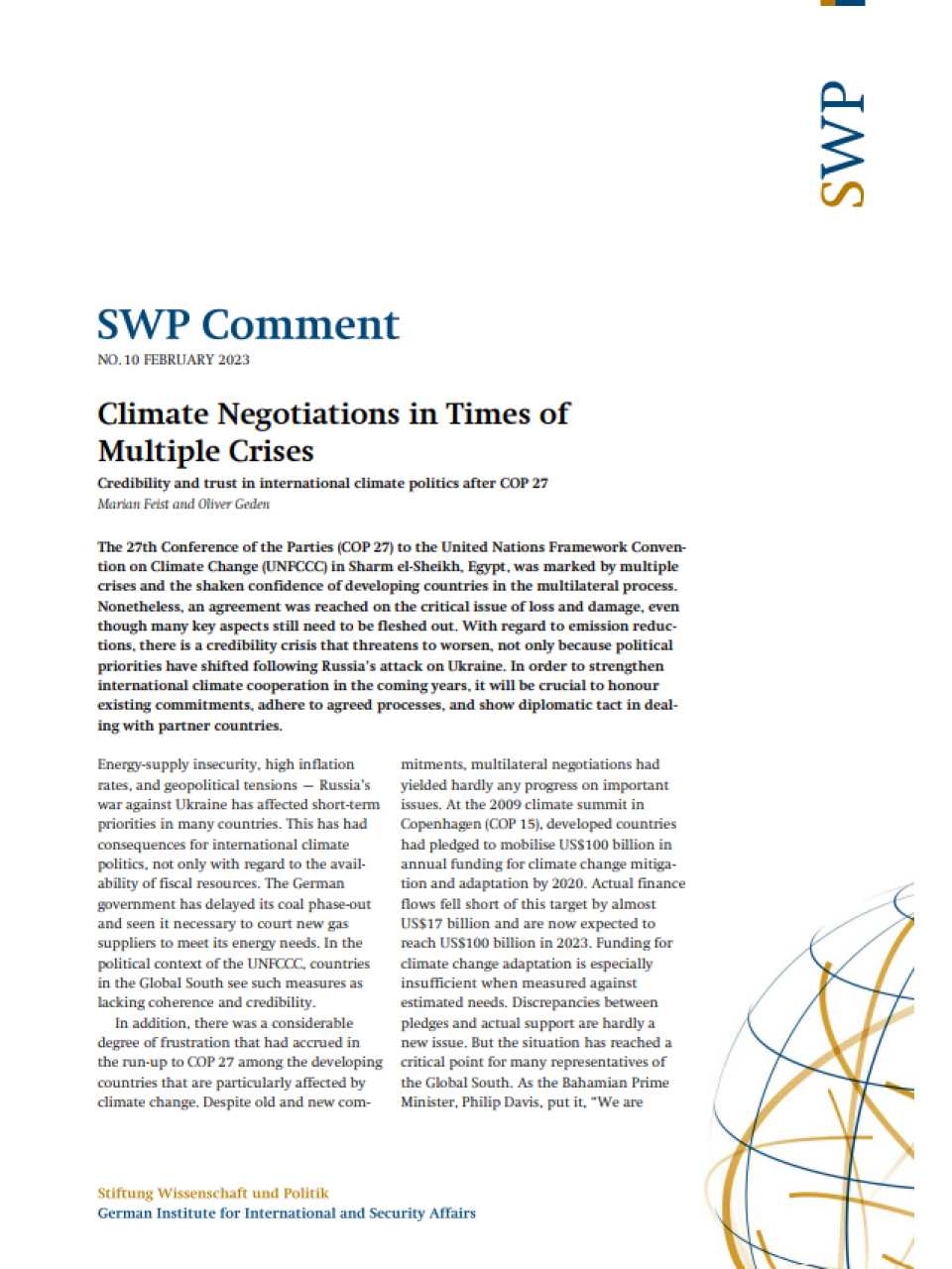 Climate Negotiations in Times of Multiple Crises