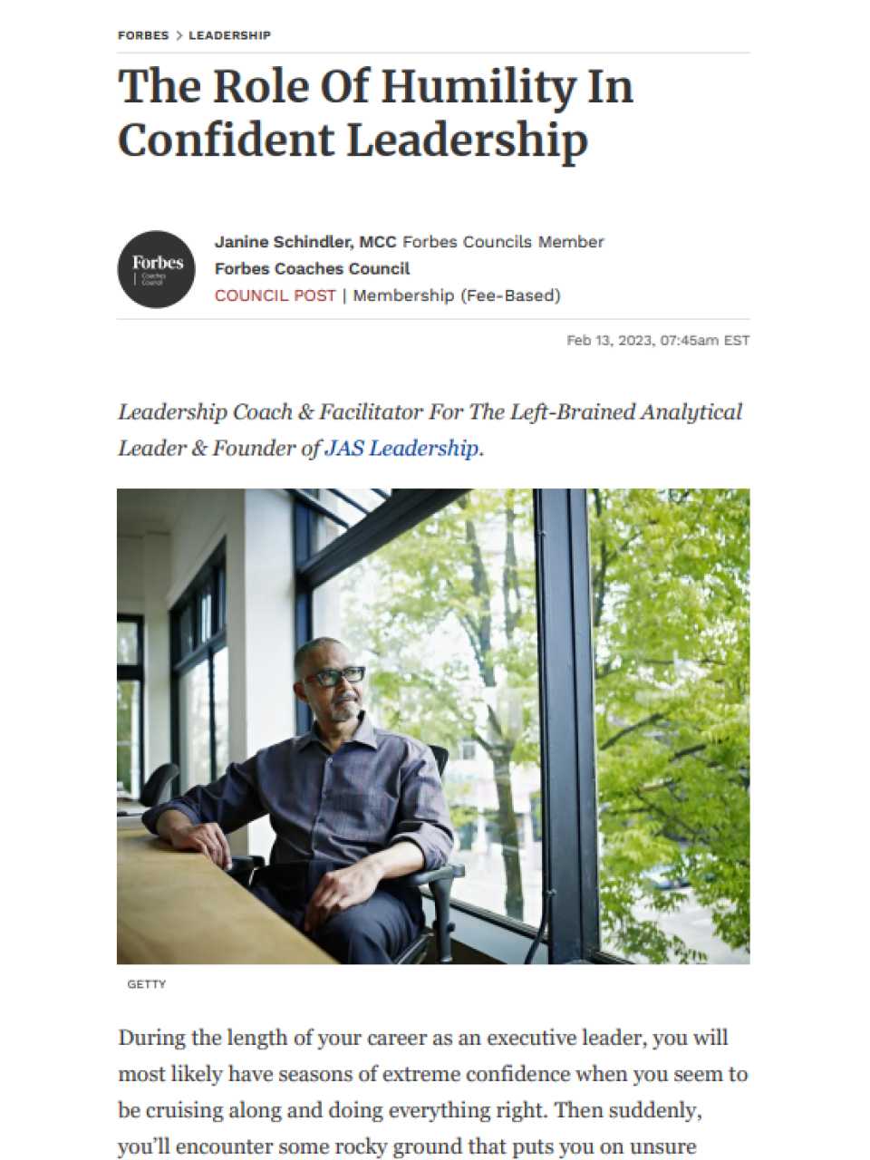The Role Of Humility In Confident Leadership