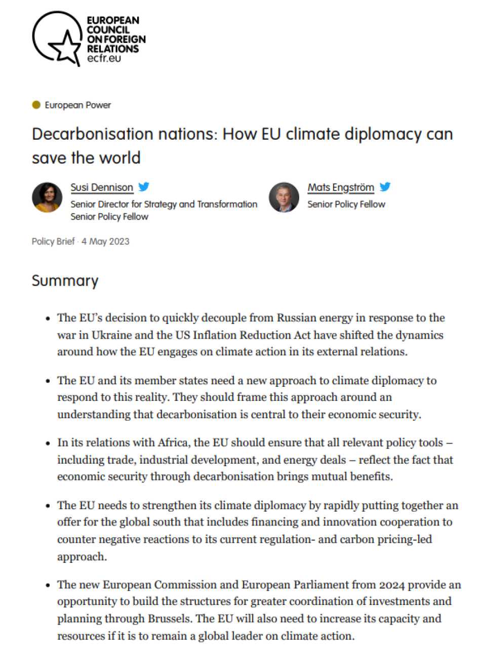 Decarbonisation nations: How EU climate diplomacy can save the world