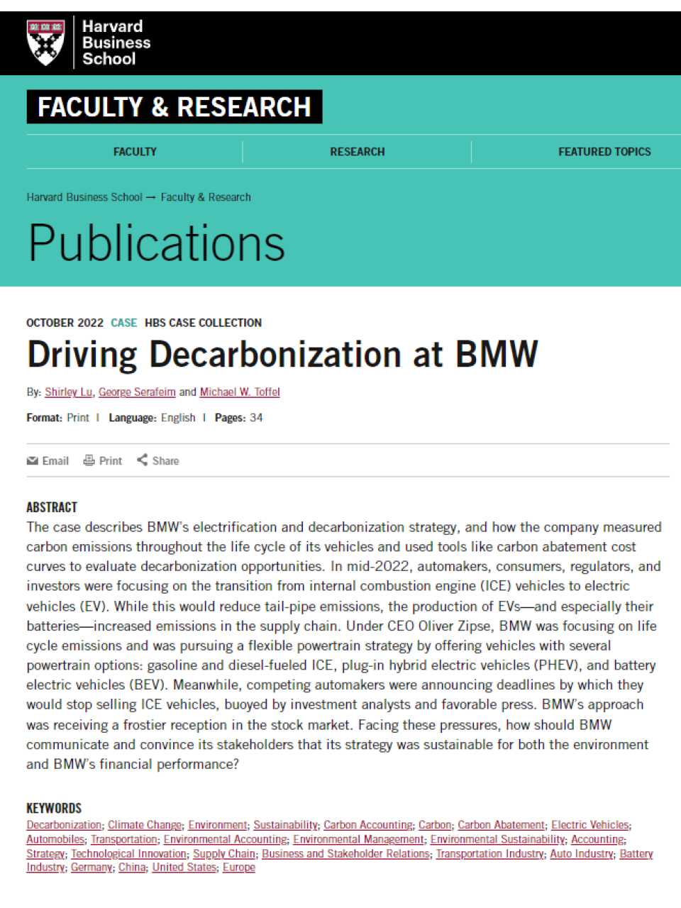 Driving Decarbonization at BMW