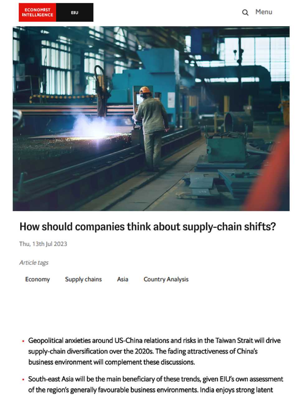How should companies think about supply-chain shifts?