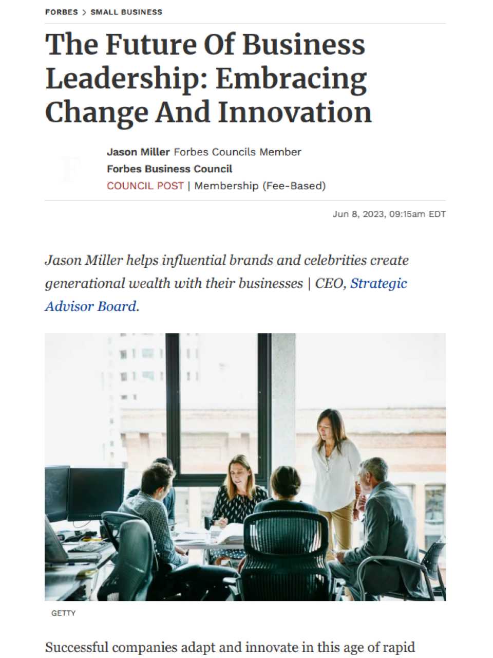 The Future Of Business Leadership: Embracing Change And Innovation