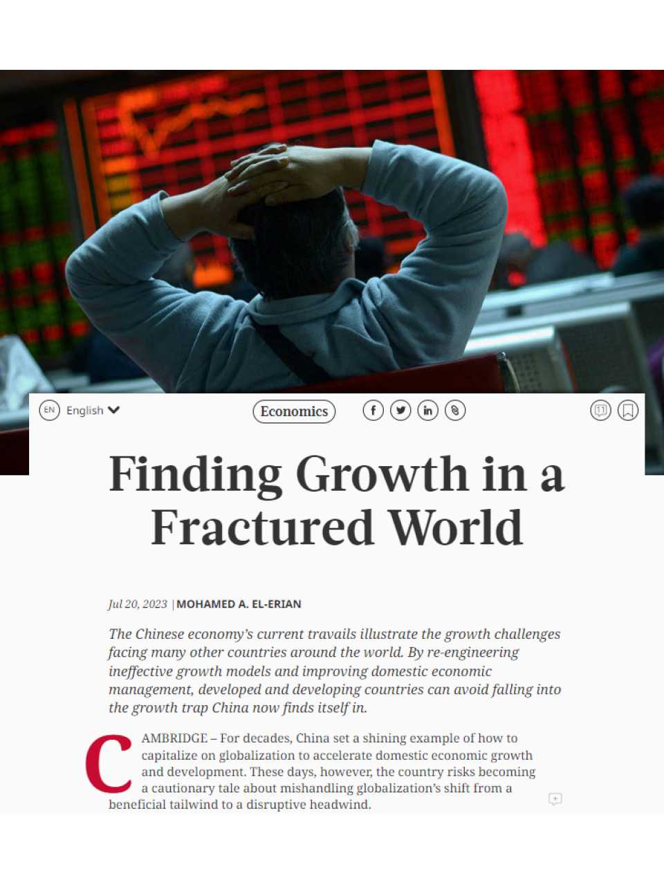 Finding Growth in a Fractured World