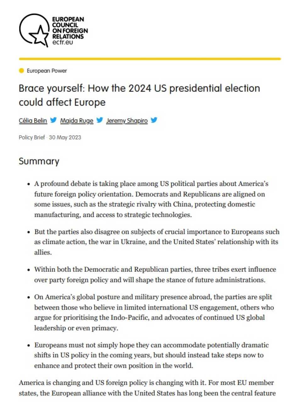 Brace yourself: How the 2024 US presidential election could affect Europe