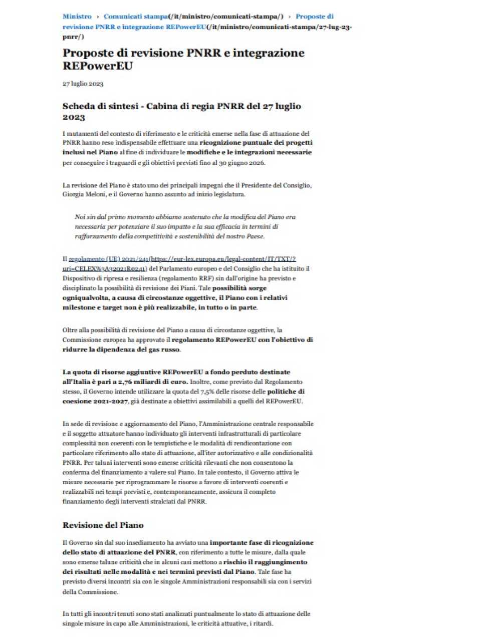 AMBROSETTI LIVEVIA WEB
PNRR “A due anni dal varo”: presentazione del Rapporto sull'implementazione del PNRR in Italia