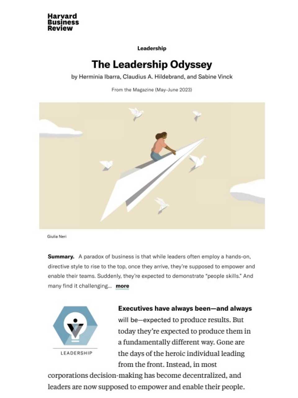 The Leadership Odyssey