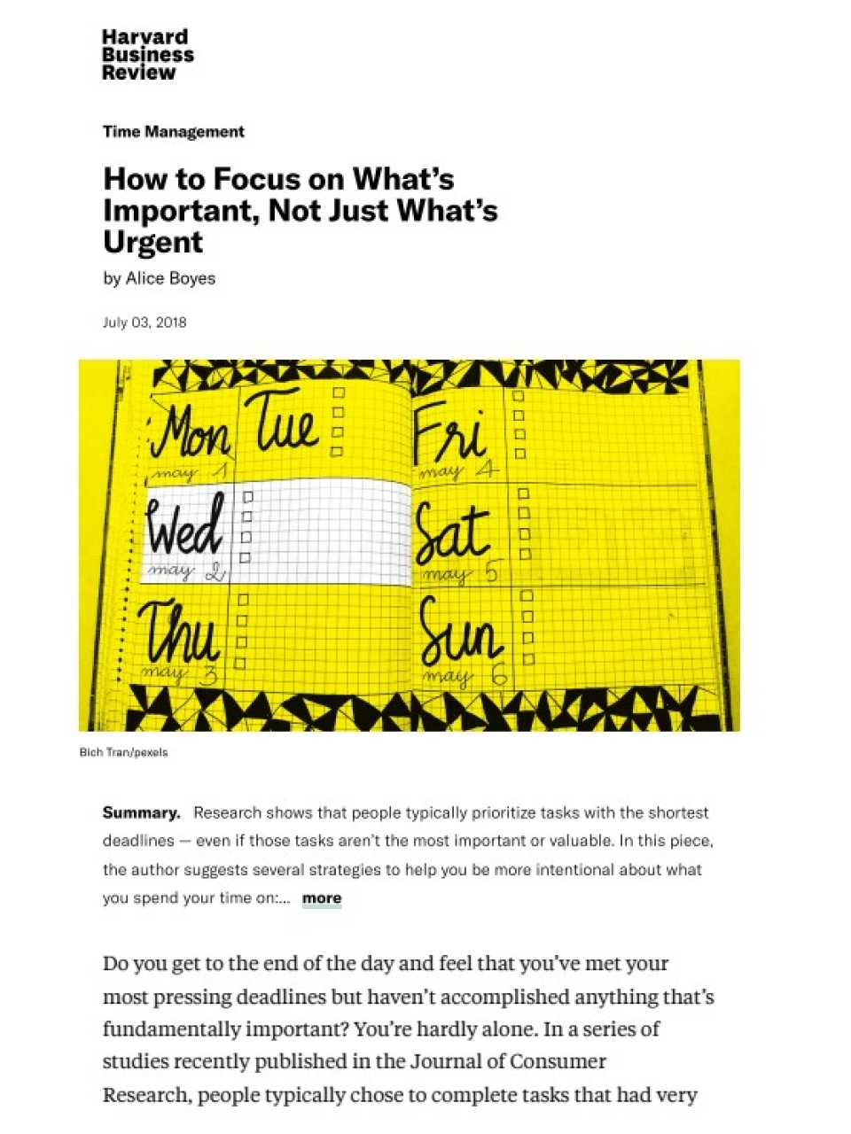 How to Focus on What’s Important, Not Just What’s Urgent