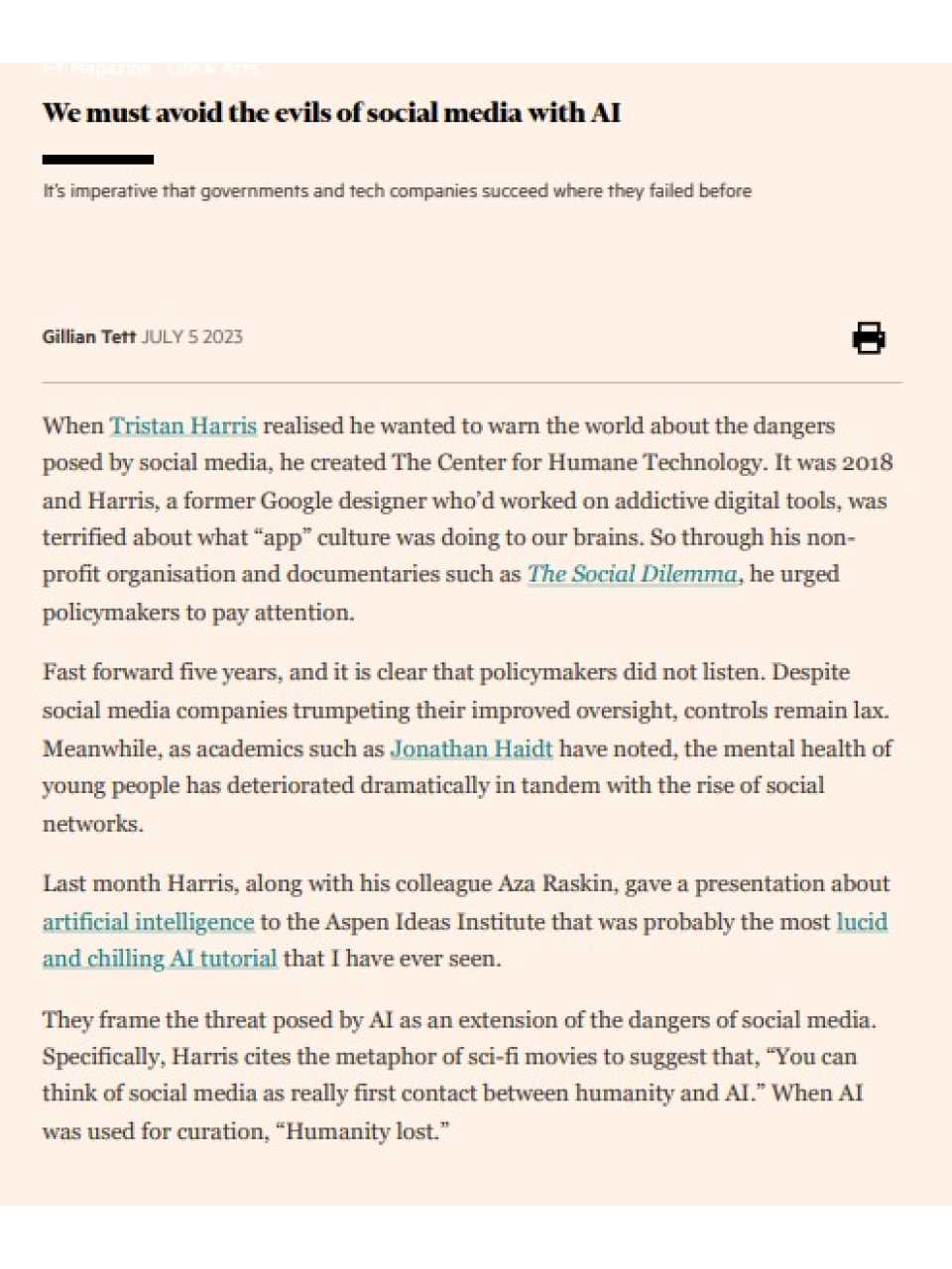 We must avoid the evils of social media with AI