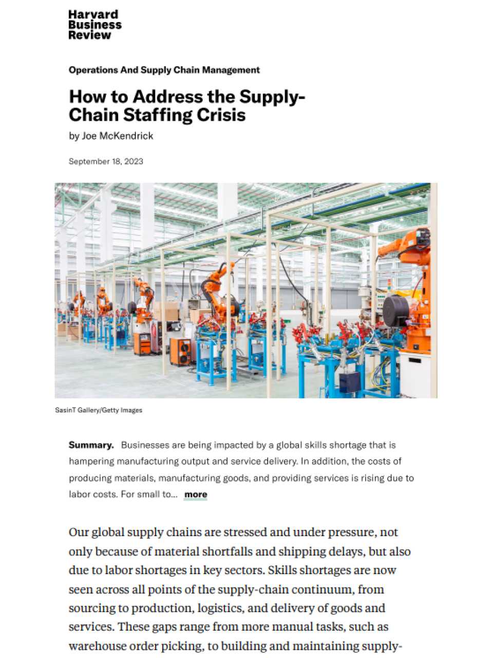 How to Address the Supply-Chain Staffing Crisis
