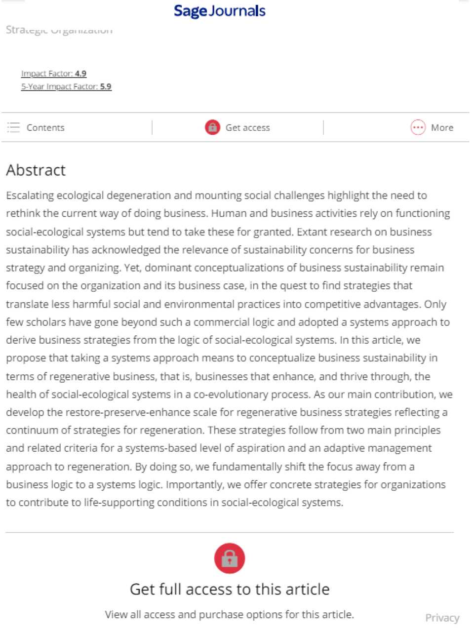 Strategies for regenerative business