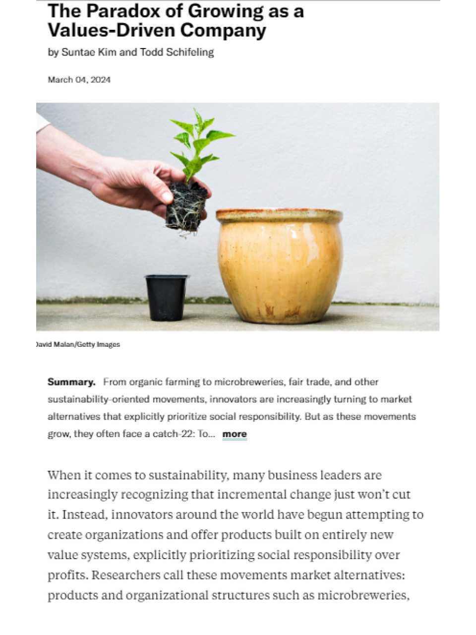 The Paradox of Growing as a Values-Driven Company