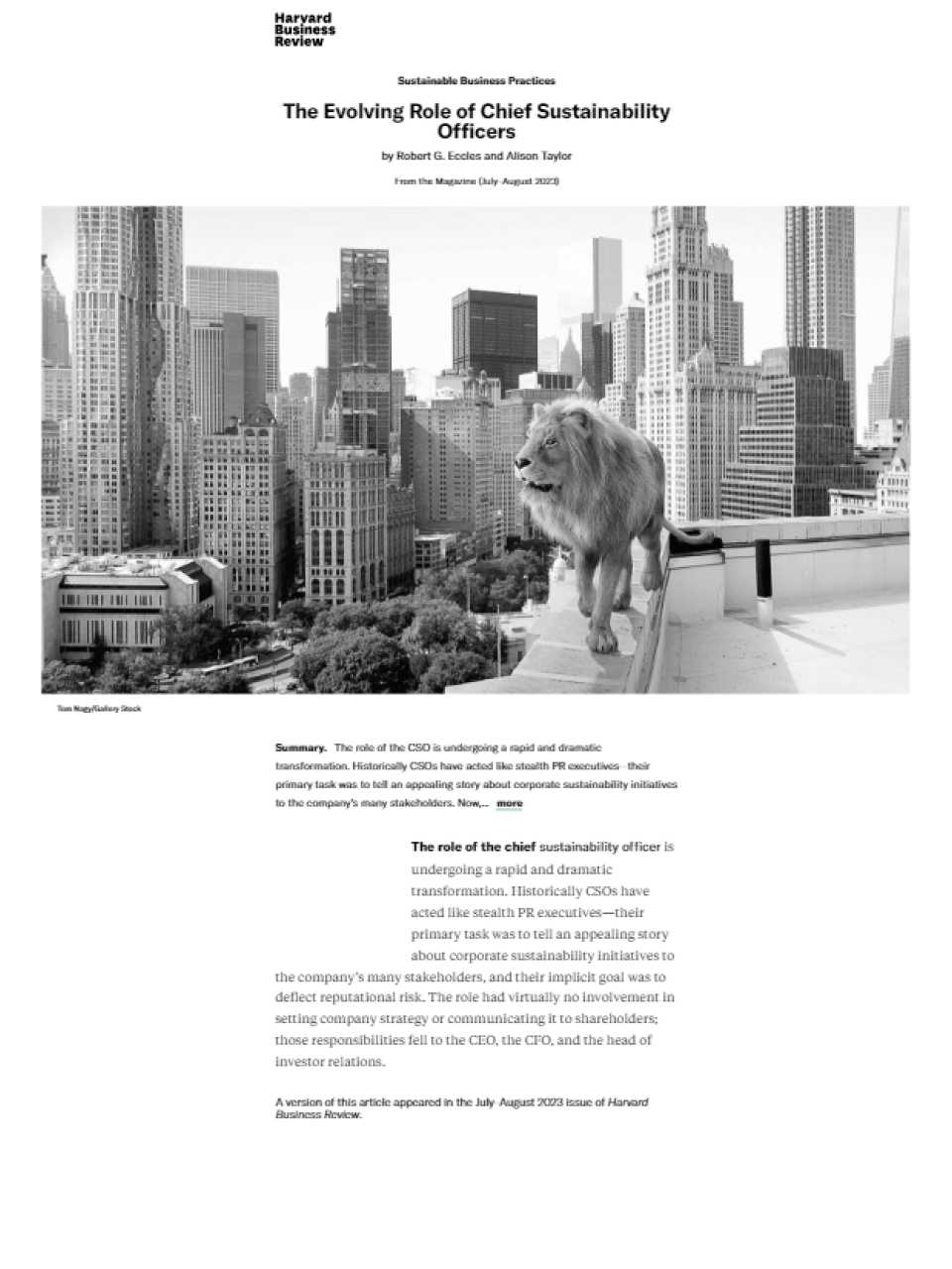 The Evolving Role of Chief Sustainability Officers