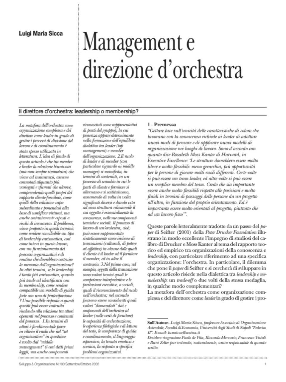 Management e direzione d’orchestra