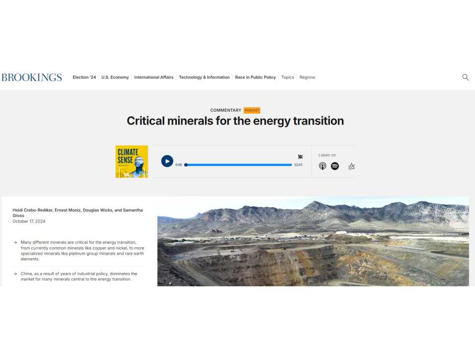 Critical minerals for the energy transition