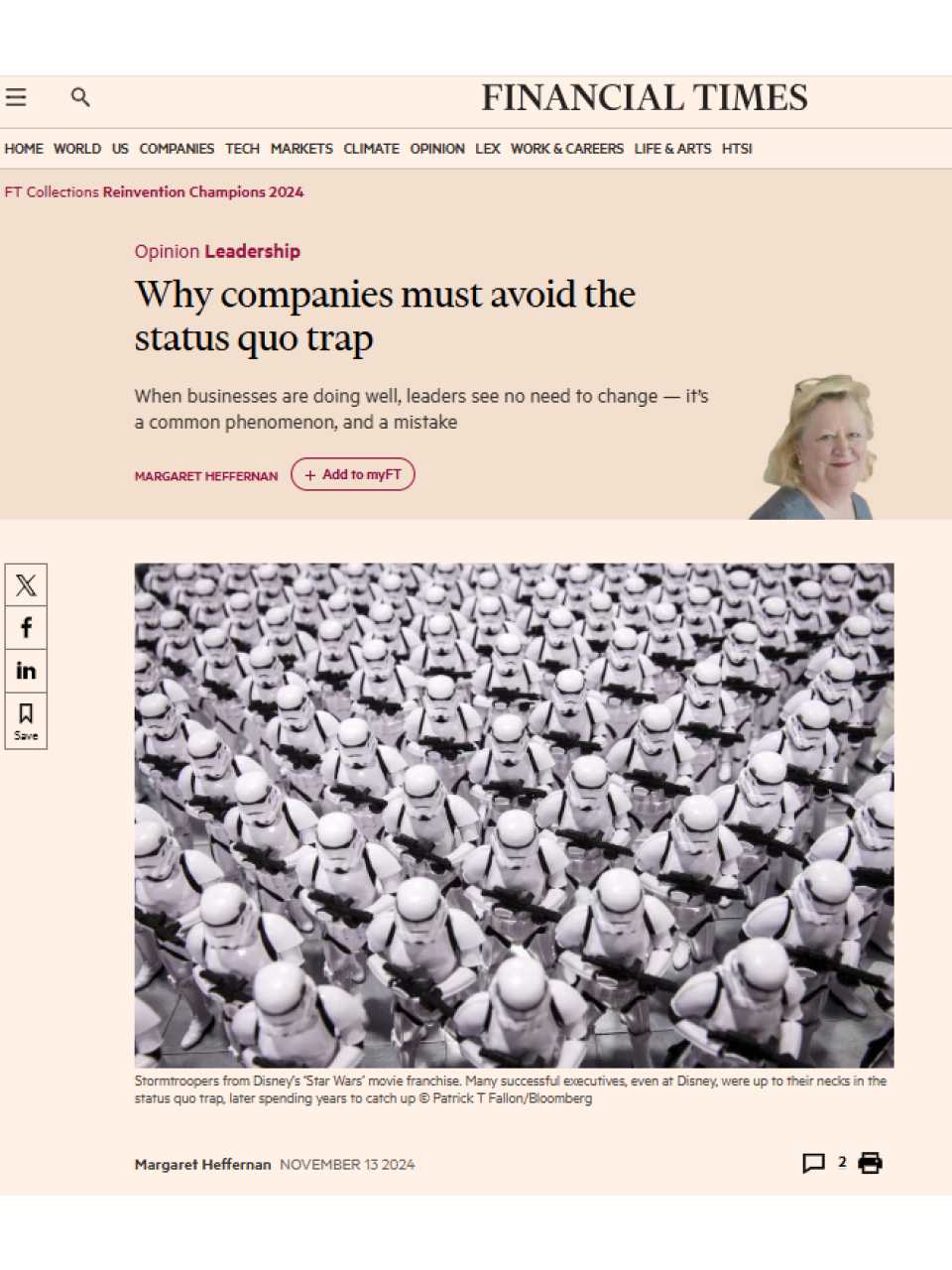 Why companies must avoid the status quo trap