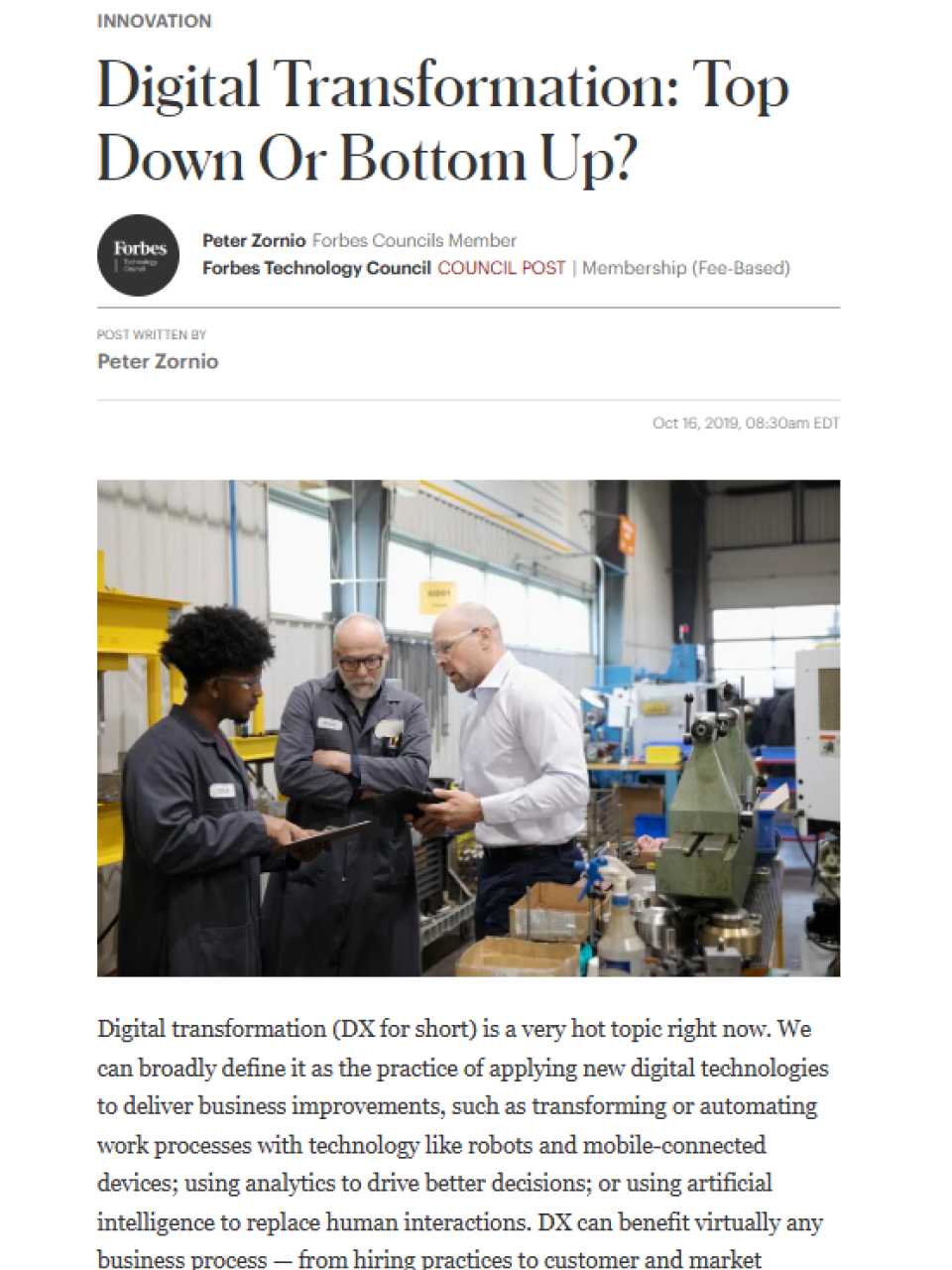 Digital Transformation: Top Down Or Bottom Up?