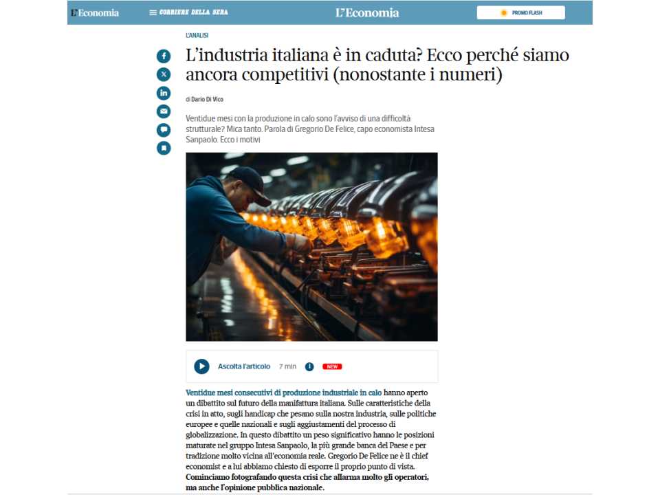 L’industria italiana è in caduta? Ecco perché siamo ancora competitivi (nonostante i numeri)