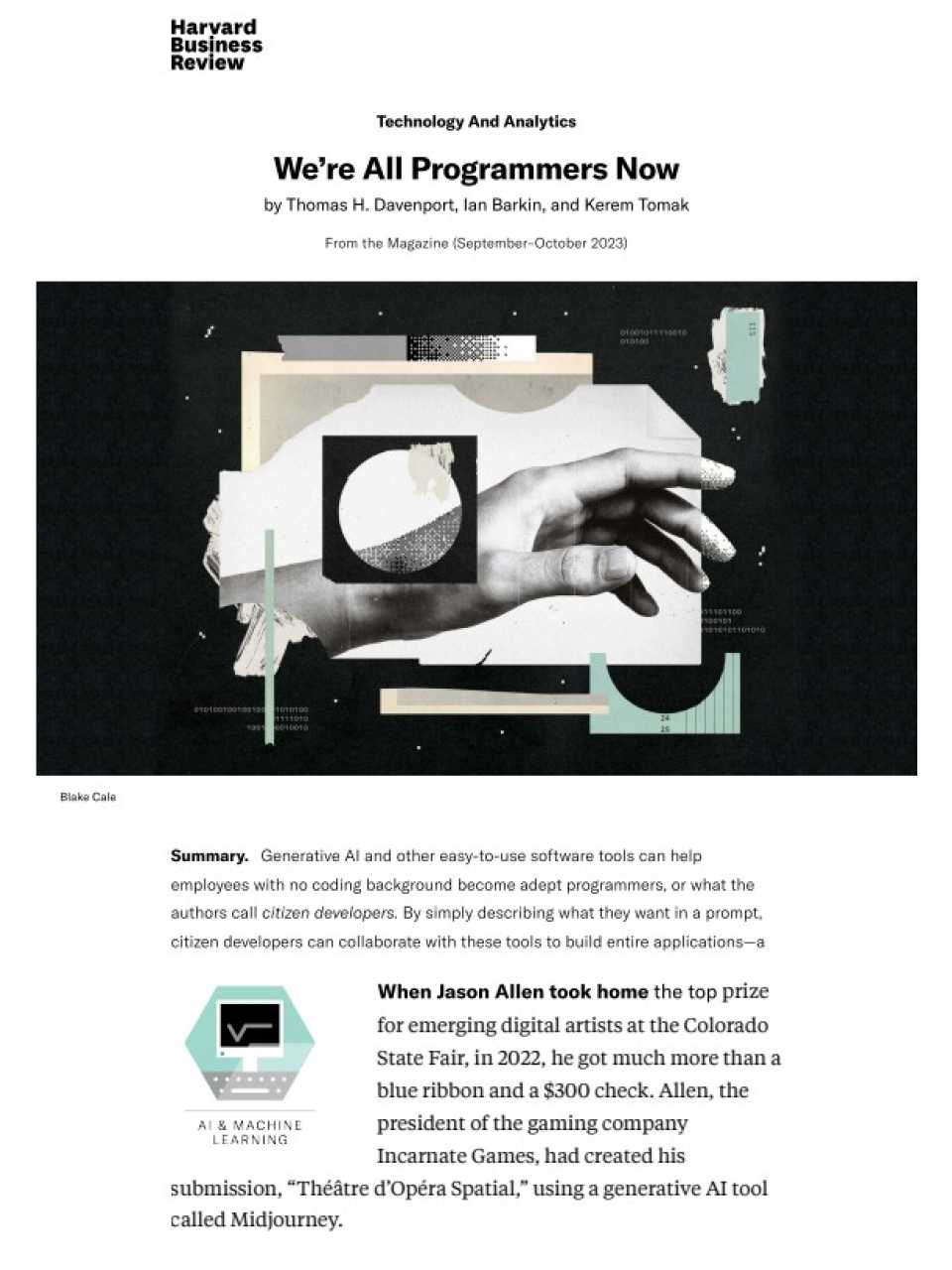 We’re All Programmers Now. With generative AI, anyone can code. Here’s how to help your enterprise embrace this change.