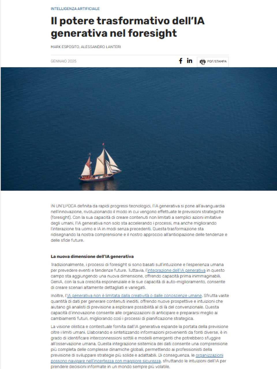 Il potere trasformativo dell’IA generativa nel foresight