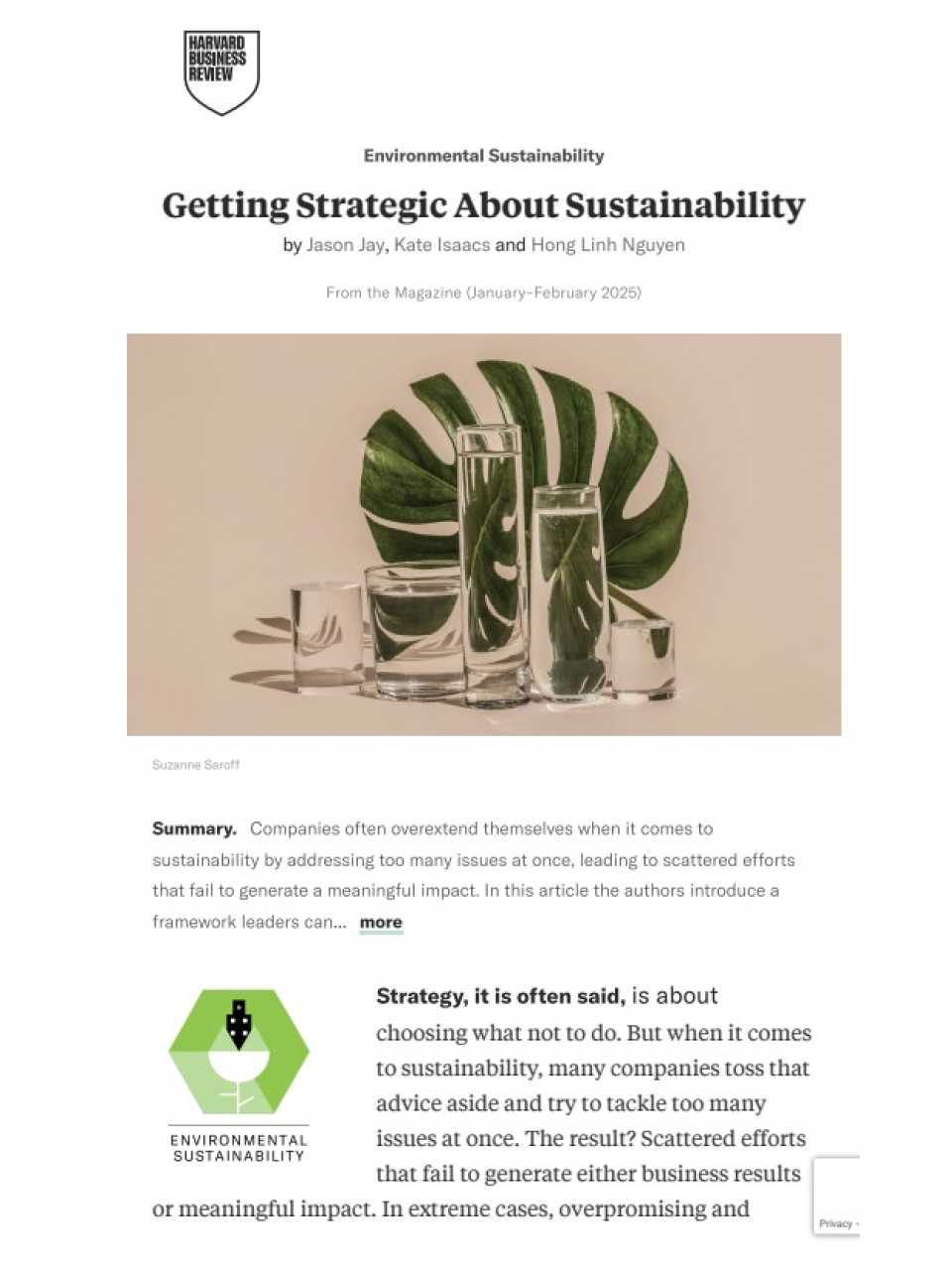 Getting strategic about sustainability