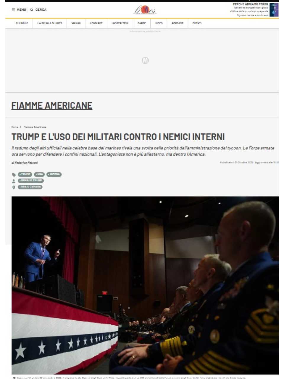 AGGIORNAMENTO PERMANENTEIN PERSON
Chaos after America and the consequences for Europe and Italy of the decline of American hegemony (with networking lunch)