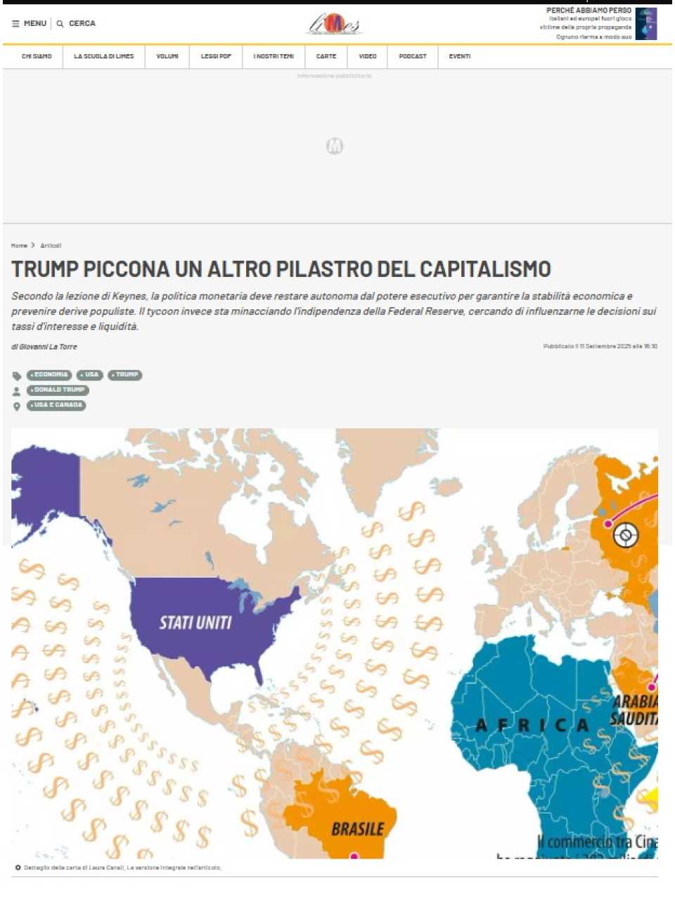 AGGIORNAMENTO PERMANENTEIN PERSON
Chaos after America and the consequences for Europe and Italy of the decline of American hegemony (with networking lunch)
