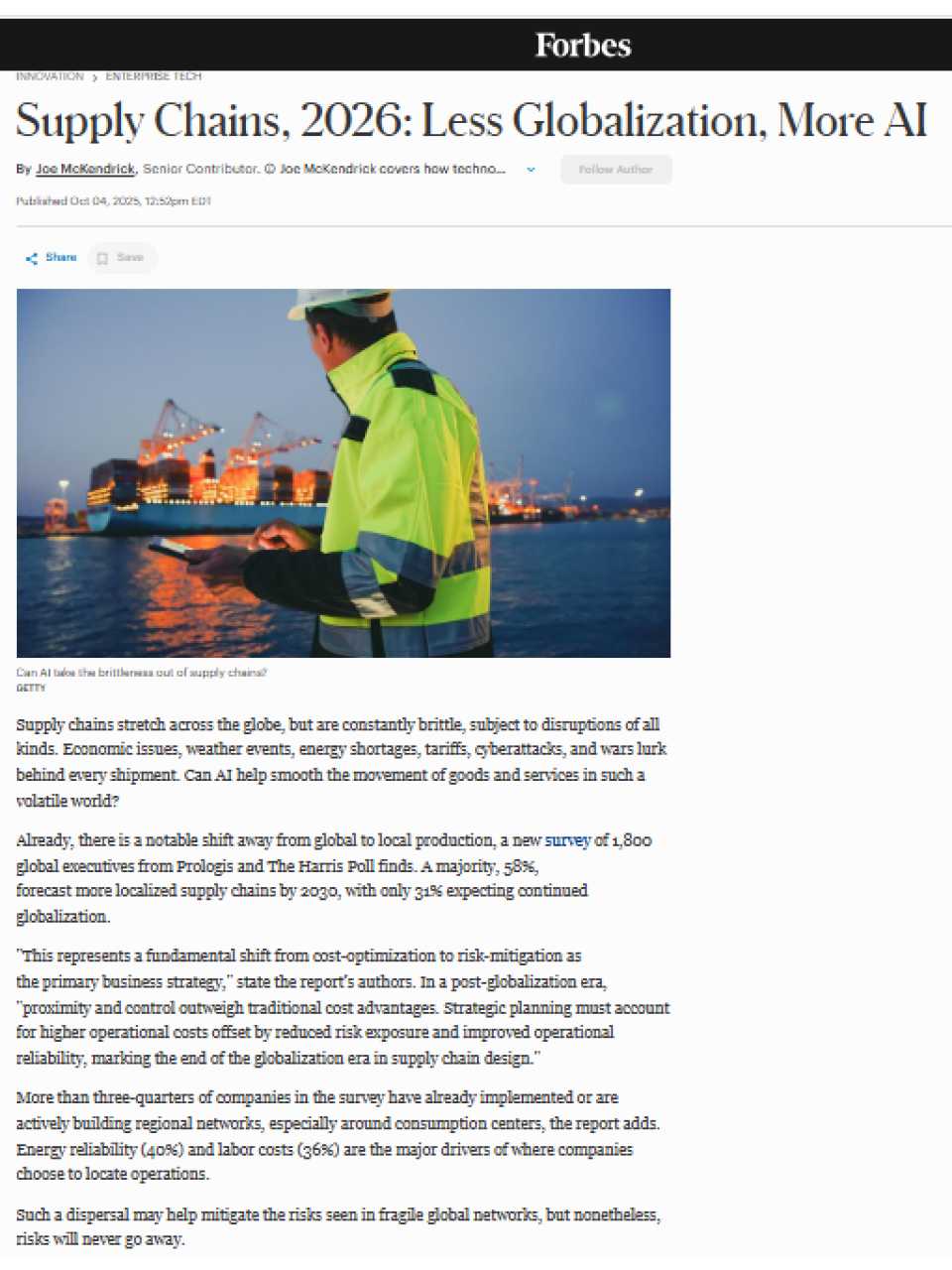 AGGIORNAMENTO PERMANENTEIN PRESENZA
L'evoluzione delle supply chain globali: nuove tecnologie, nuovi modelli organizzativi, nuove competenze (con pranzo di networking)