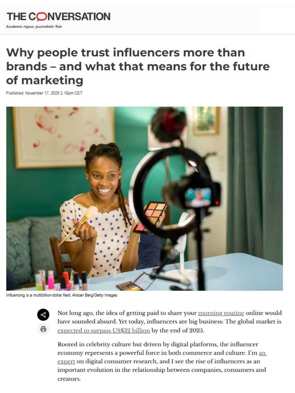 Why people trust influencers more than brands – and what that means for the future of marketing