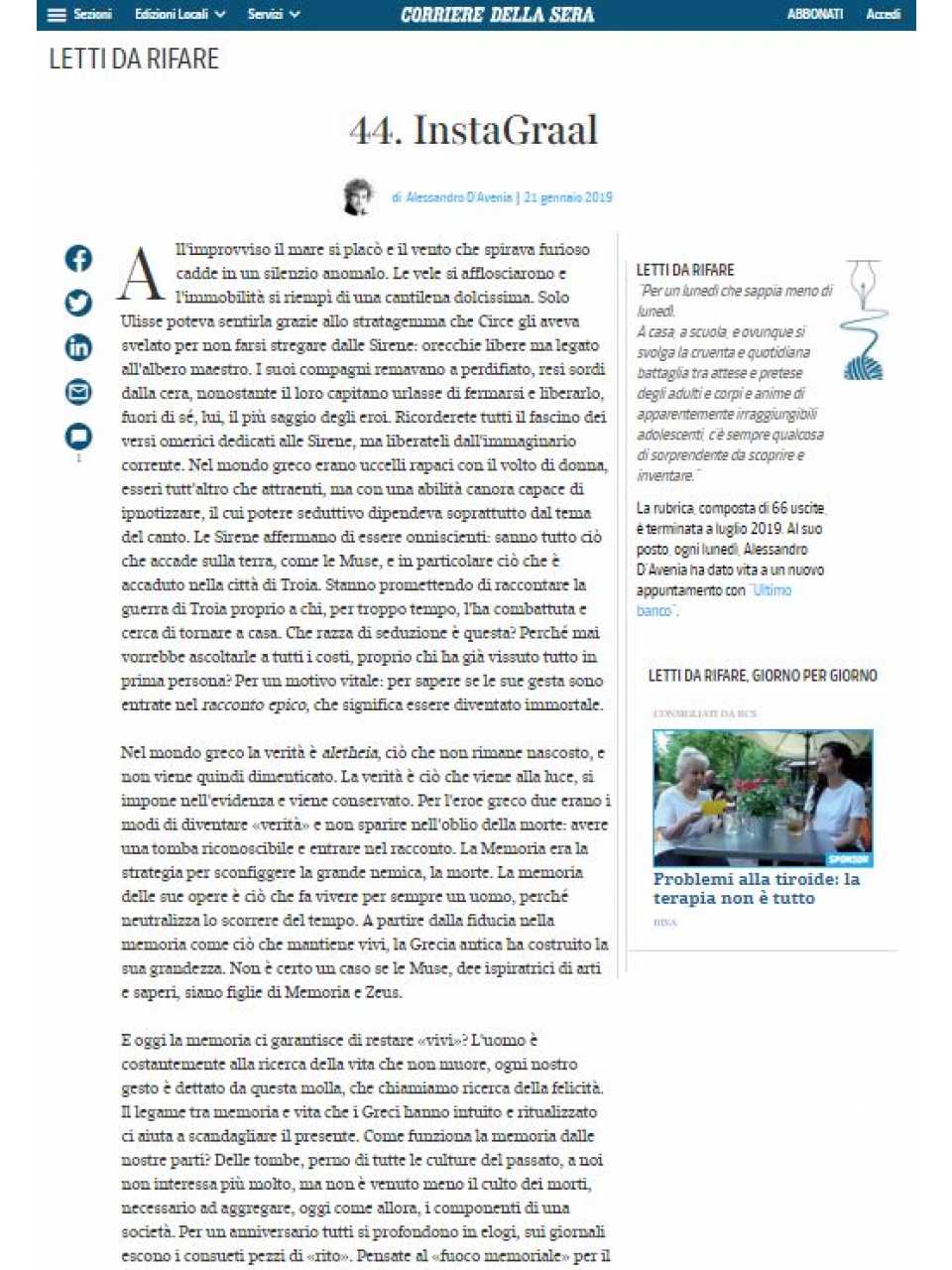 AGGIORNAMENTO PERMANENTEIN PRESENZA
Serata di fine anno.
Incontro con Alessandro D'Avenia: i ragazzi sono alieni.
Perché educare oggi è più difficile ma più entusiasmante di andare su Marte
