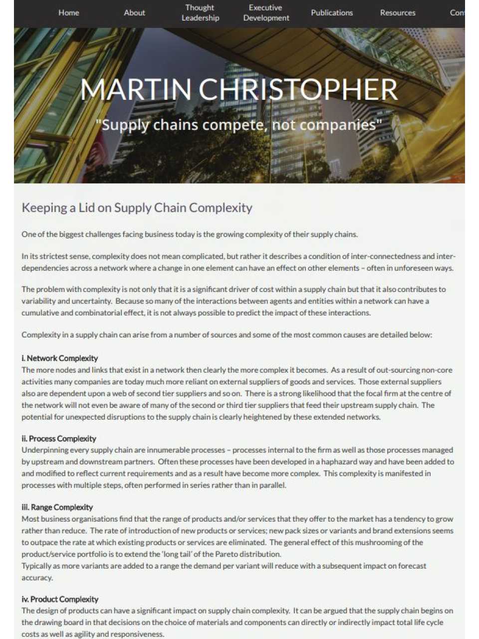 Keeping a lid on supply chain complexity