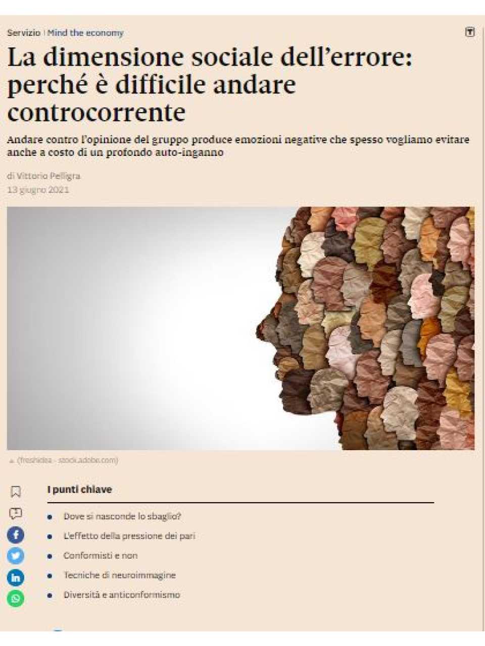 La dimensione sociale dell’errore: perché è difficile andare controcorrente