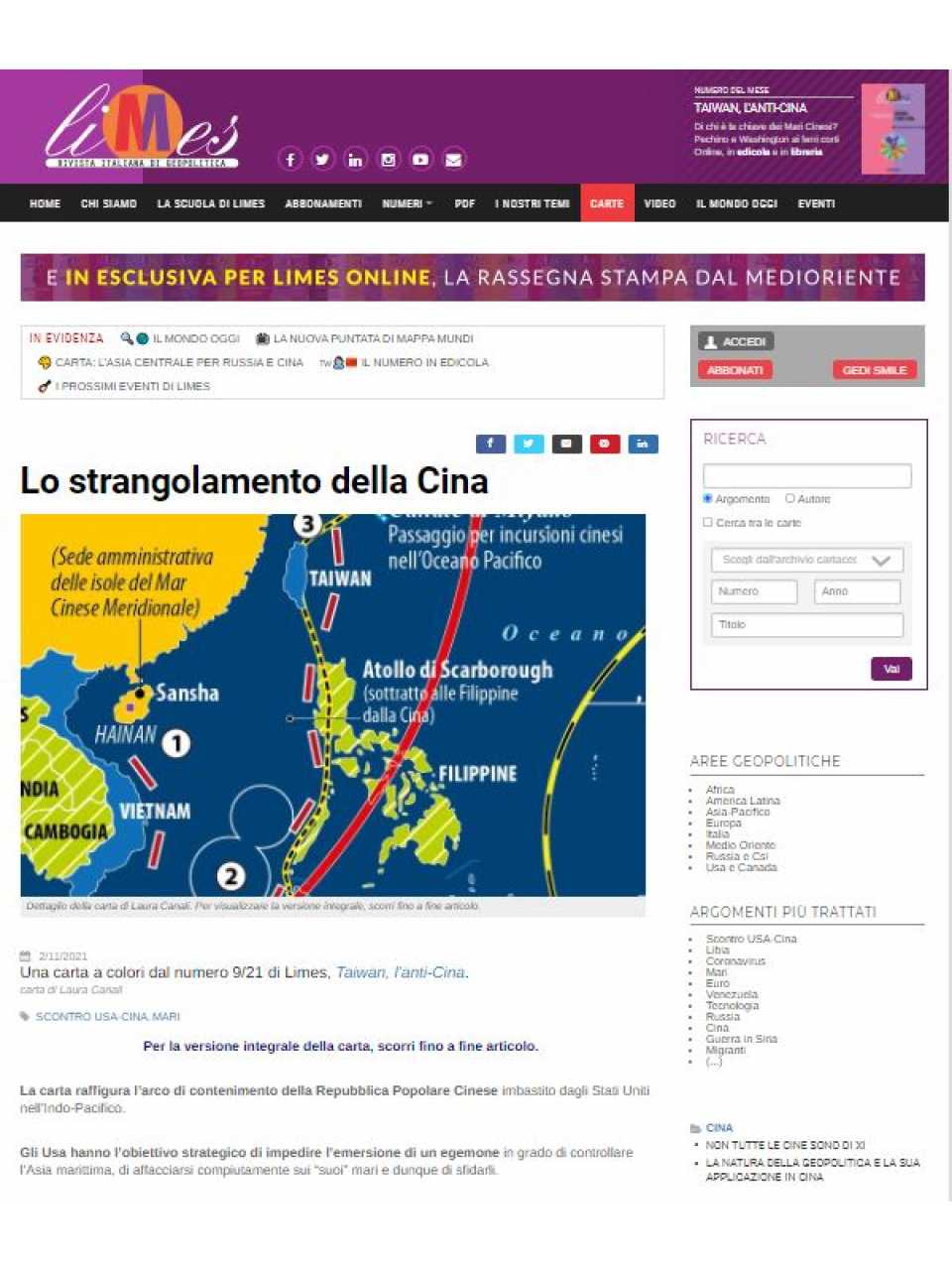 Lo strangolamento della Cina