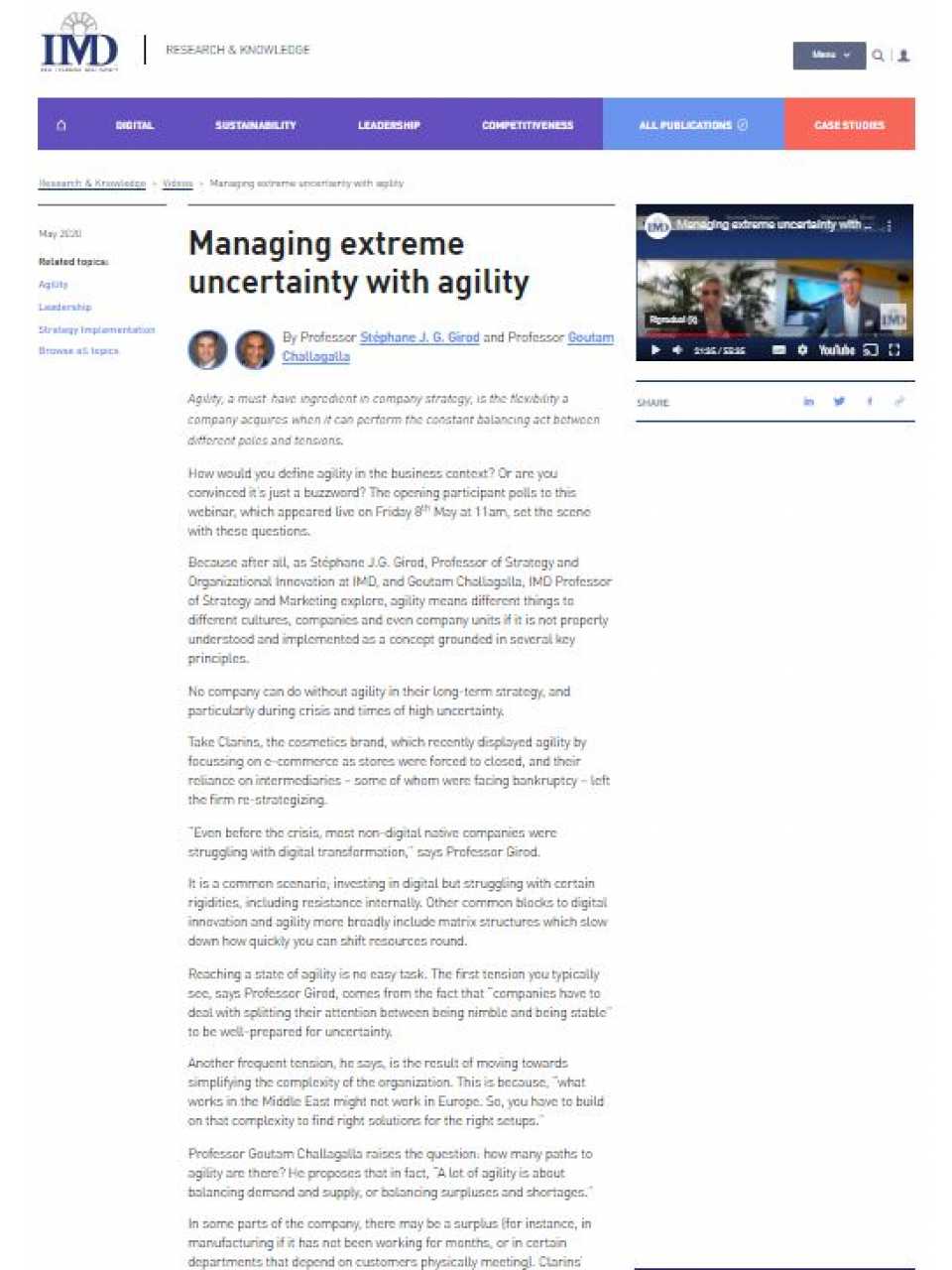 TEHA LIVEVIA WEBResetting management: vincere con l'agilità nell'era dell'incertezza