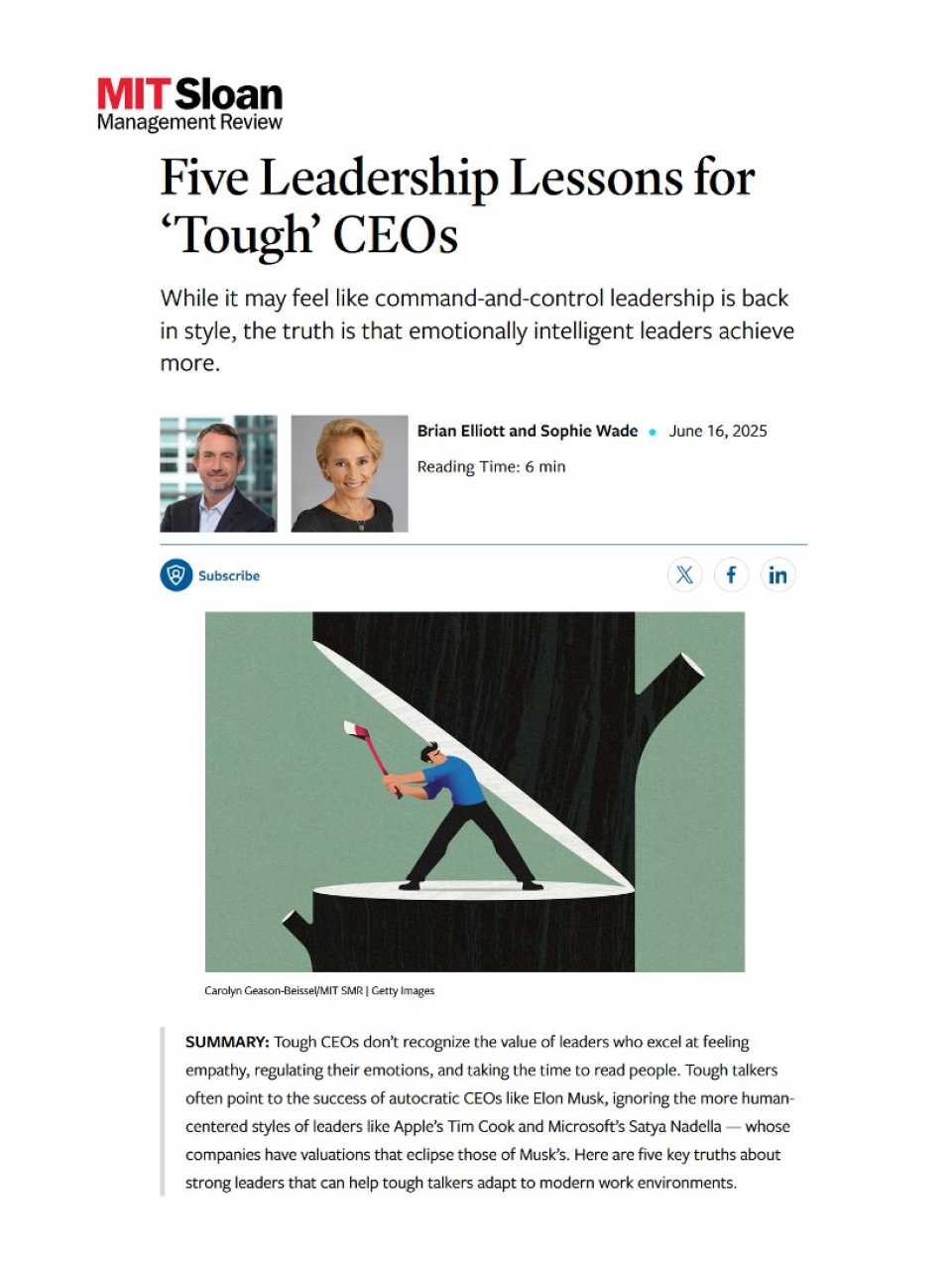 Five leadership lessons for ‘tough’ CEOs