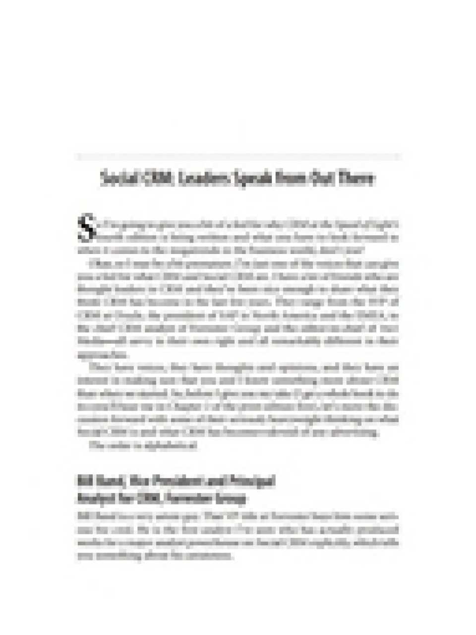 Social crm. Leaders speak from out there