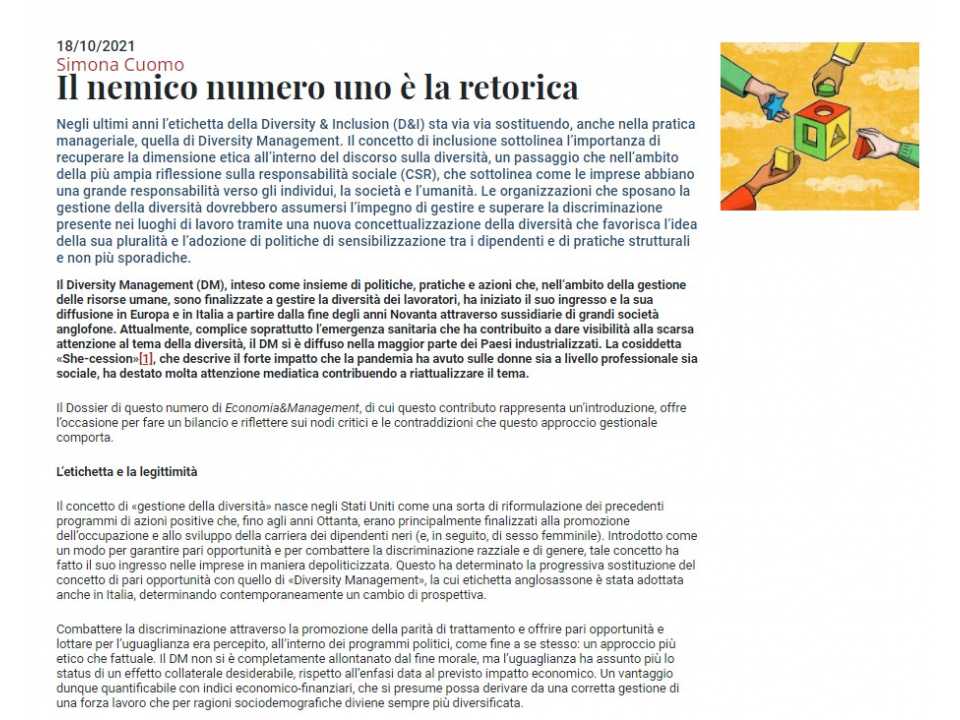 Il nemico numero uno è la retorica