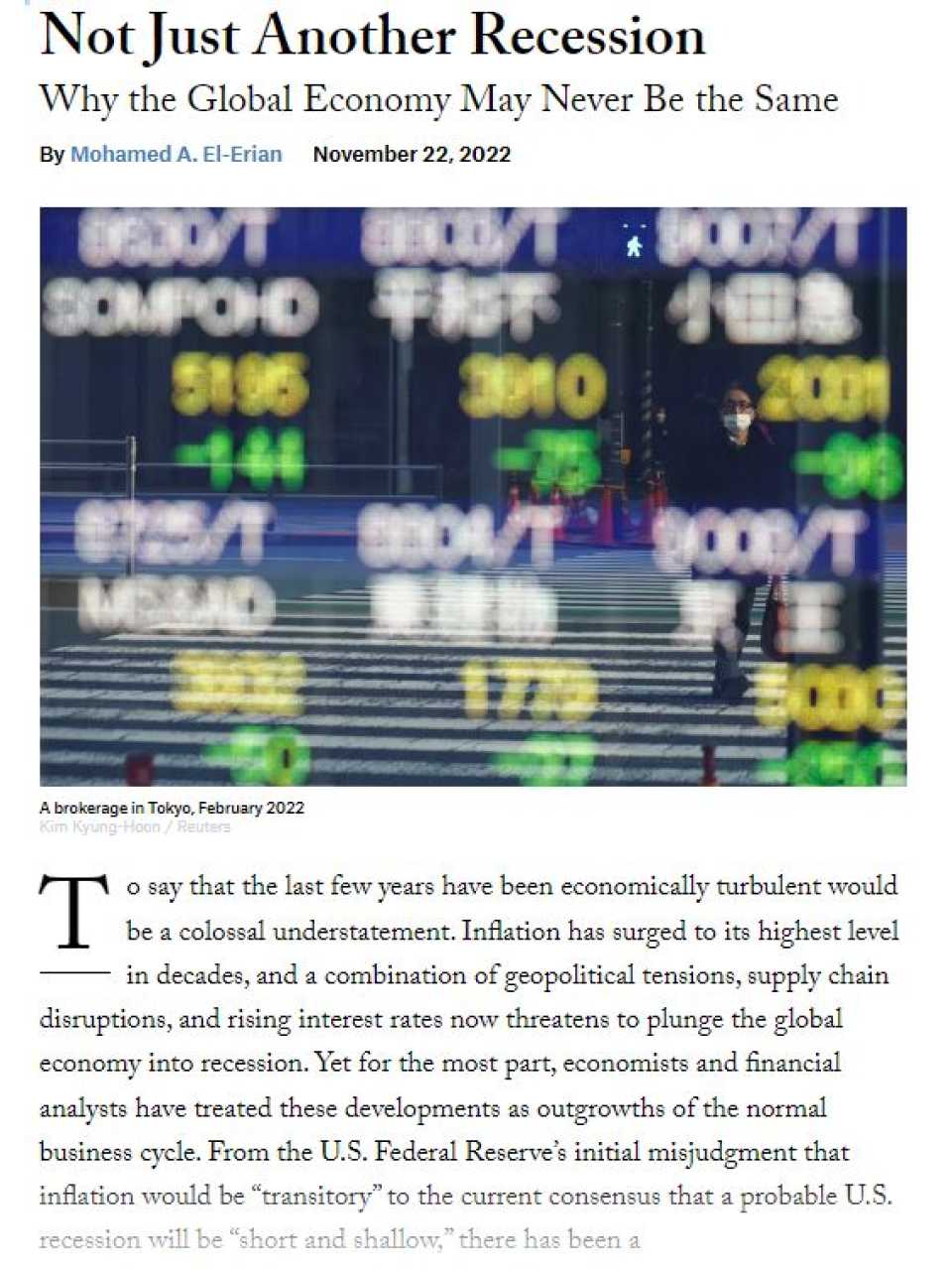 Not just another recession. Why the global economy may never be the same