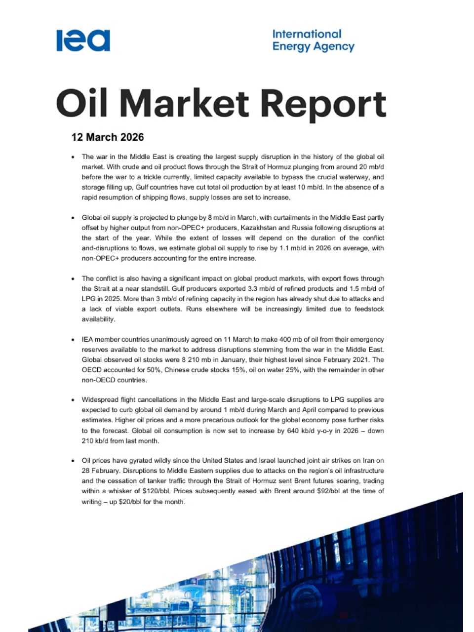 Oil market report