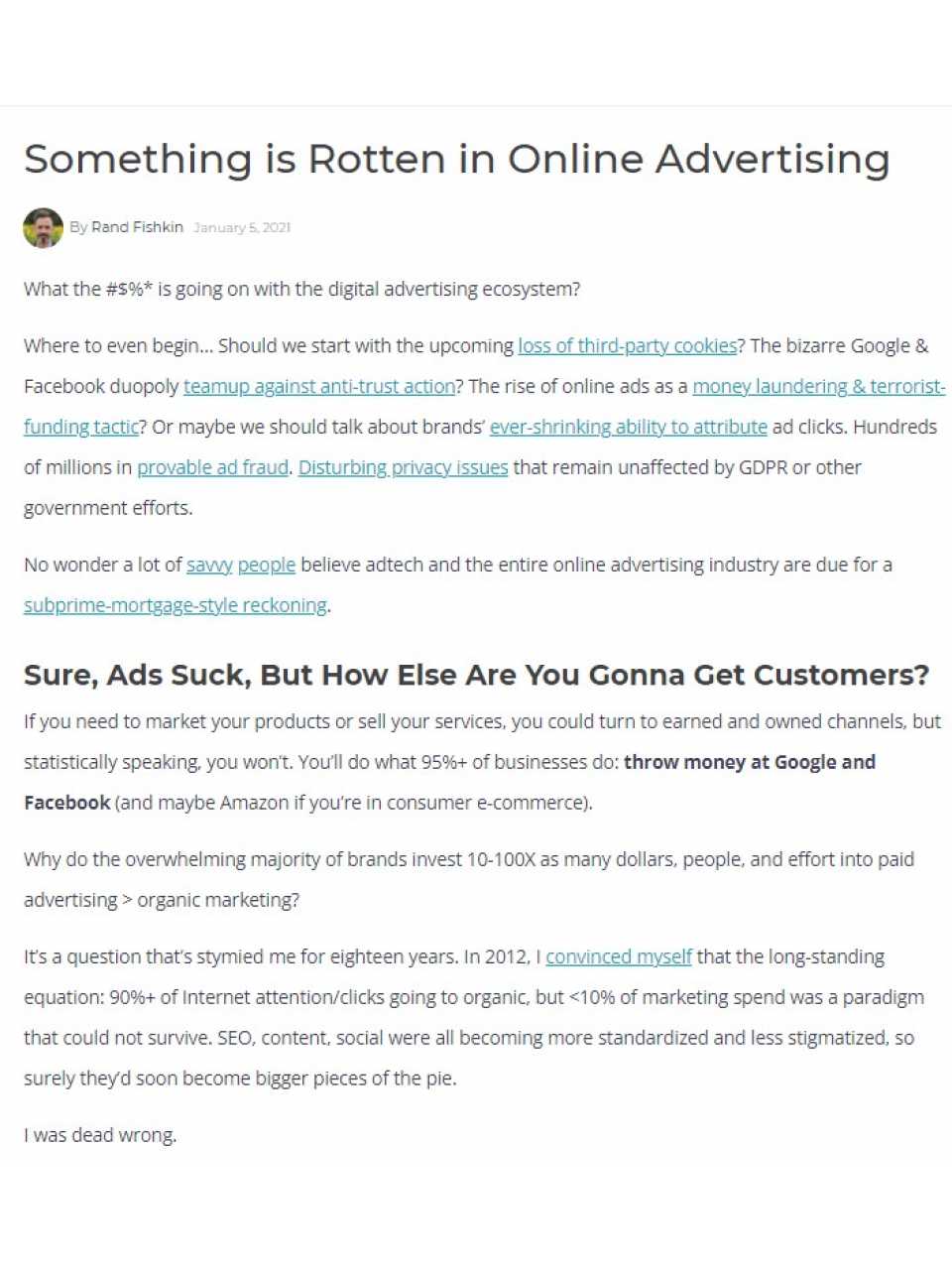 Something is Rotten in Online Advertising